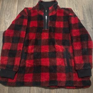 Maurices Black and Red Fleece Pullover